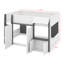 Lit mezzanine double pleine grandeur avec rangement, lit mezzanine avec armoire de rangement, 2 portes et zone de jeu, cadre de chalet-648882348