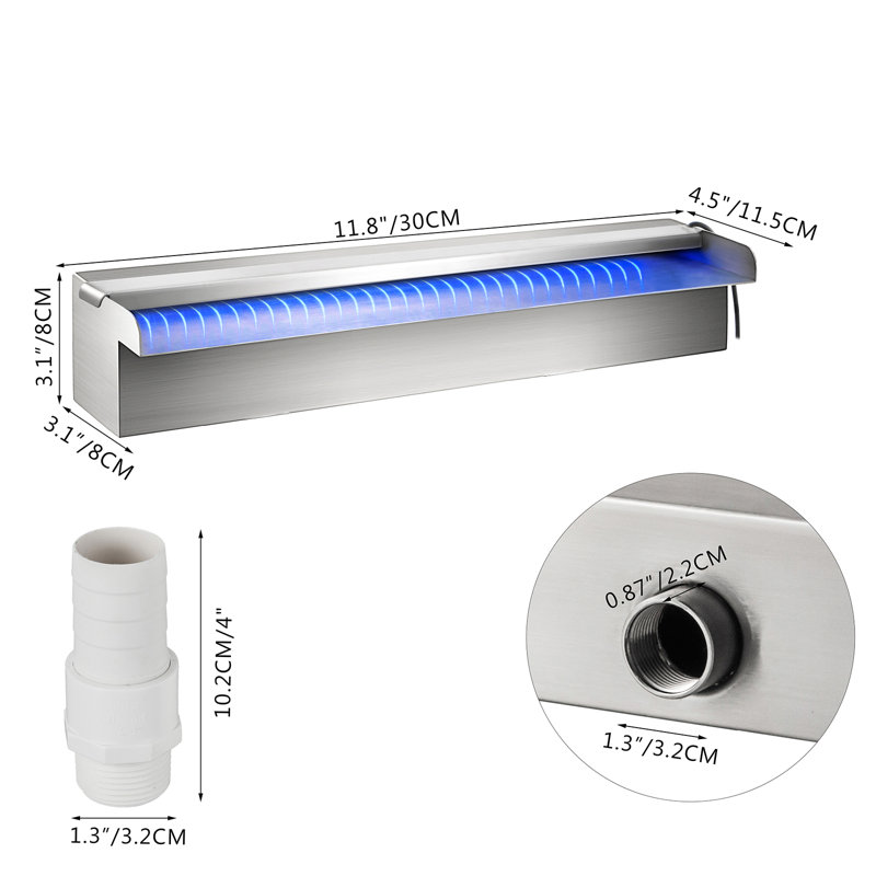 Fontaine en acier inoxydable avec lumière