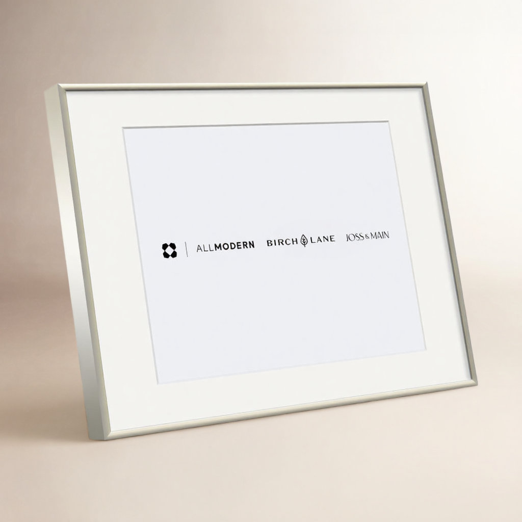 Feronia Metal Picture Frame with Mat, Silver, 10" x 8"