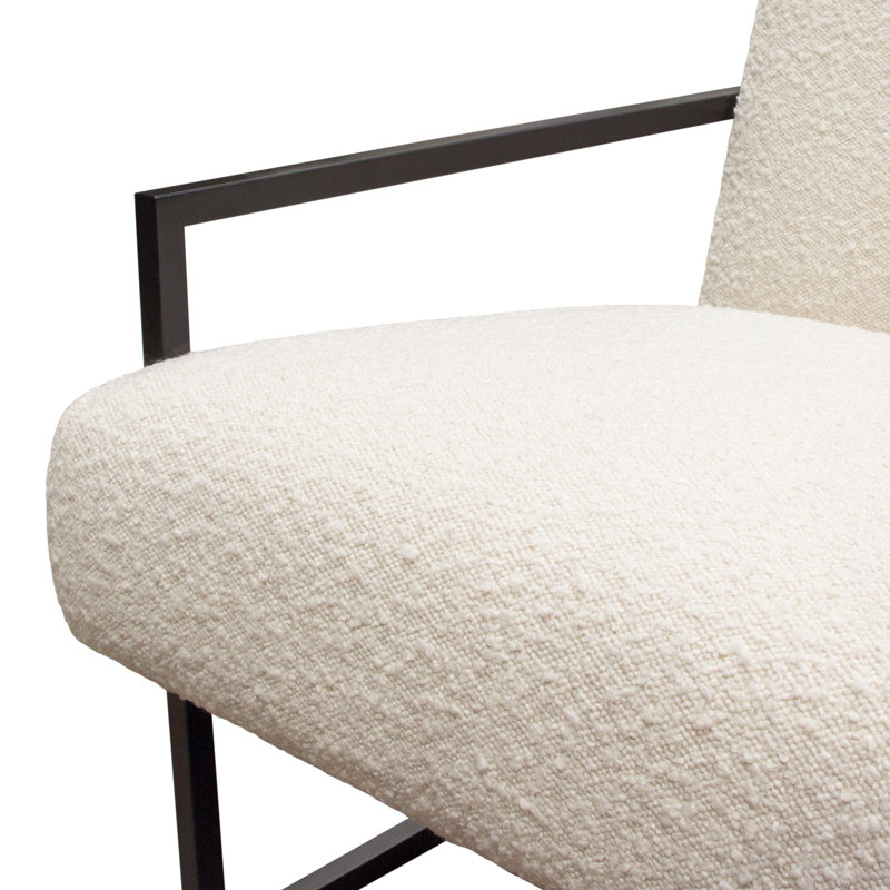 Black Velvet and Metal Slipper Accent Chair