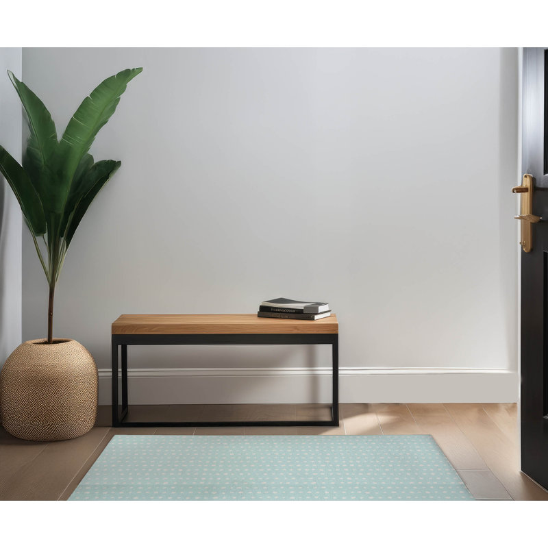 Paillasson Dot Row, Bleu clair, L 48 po x L 72 po