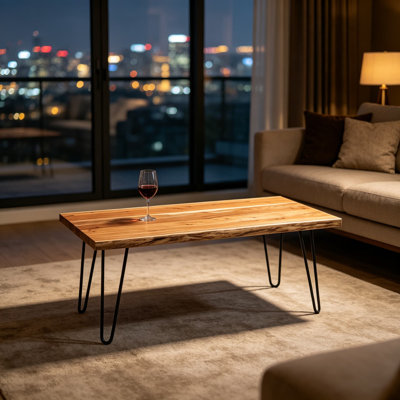 Table basse en bois d'acacia Live Edge