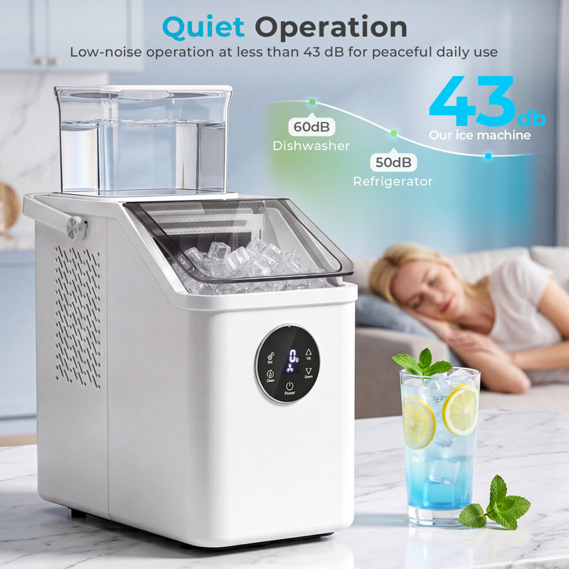 Electactic Ice Cube Maker, 16Pcs Ready in 13 Mins, 26Lbs/Day, Adjust Ice Thickness,Auto-Cleaning, 24H-Timer Countertop Compact Ice Machine with Handle for Home Use