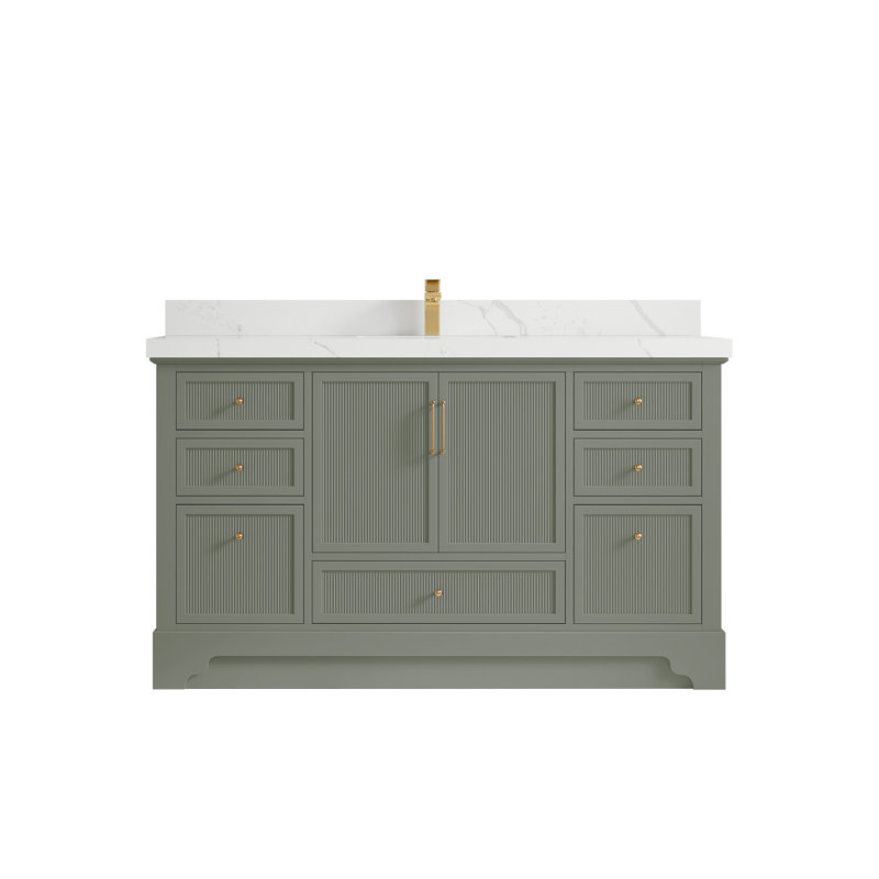 Alys 60'' Single Bathroom Vanity with Top, Calacatta Laza