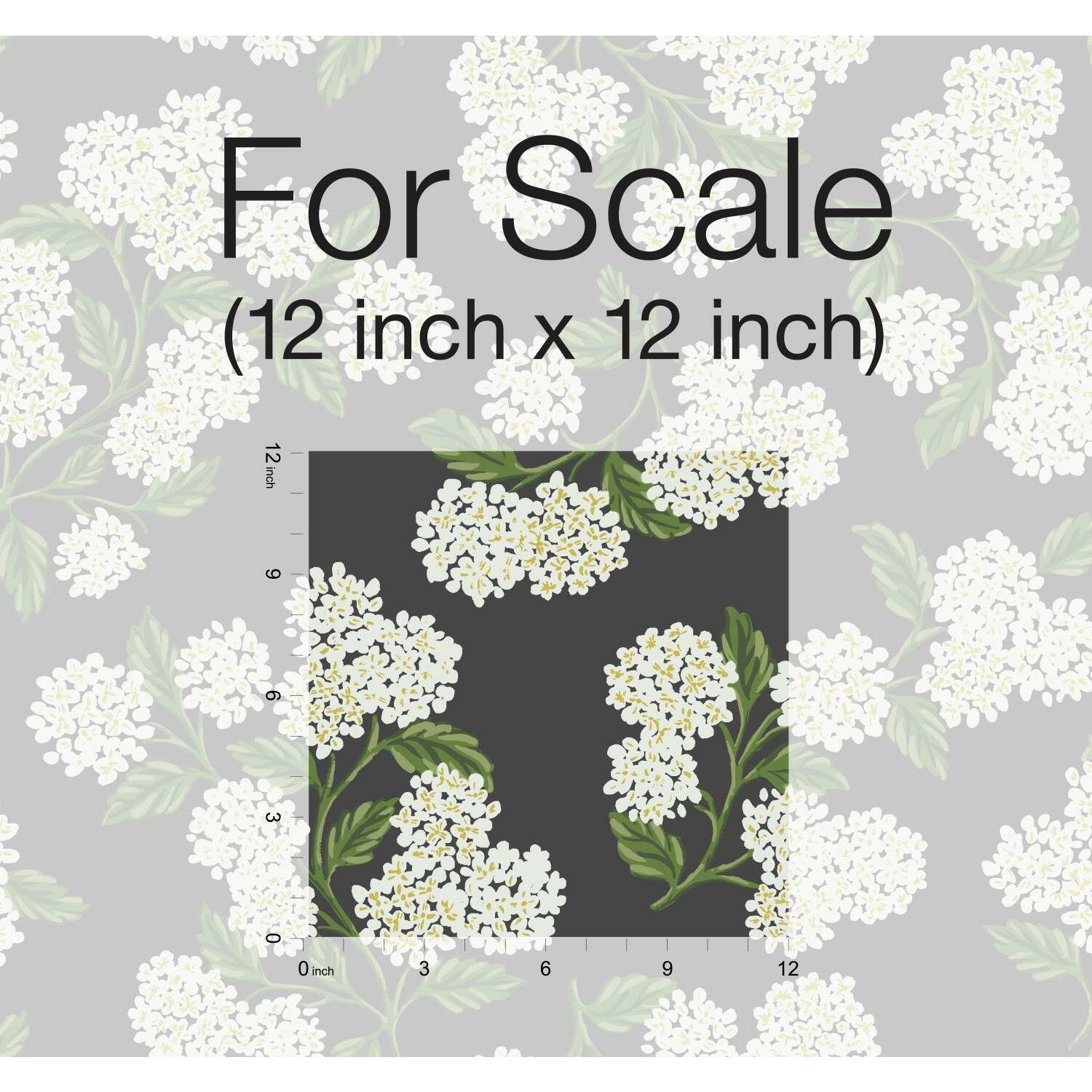Hydrangea Wallpaper Double Roll, Black/White