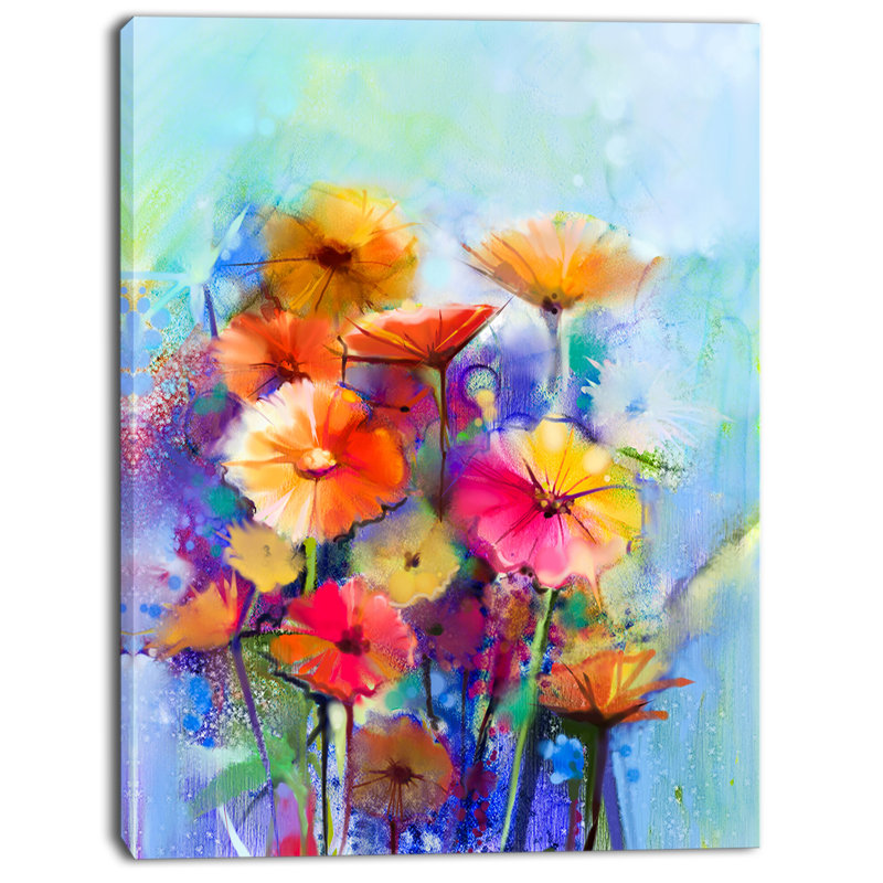 Abstract Floral Watercolor Wrapped Canvas Art, 20" x 12"