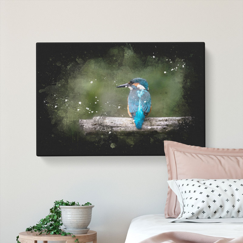 Kingfisher Looking West - Wrapped Canvas Painting, 50cm H x 76cm W x 3cm D