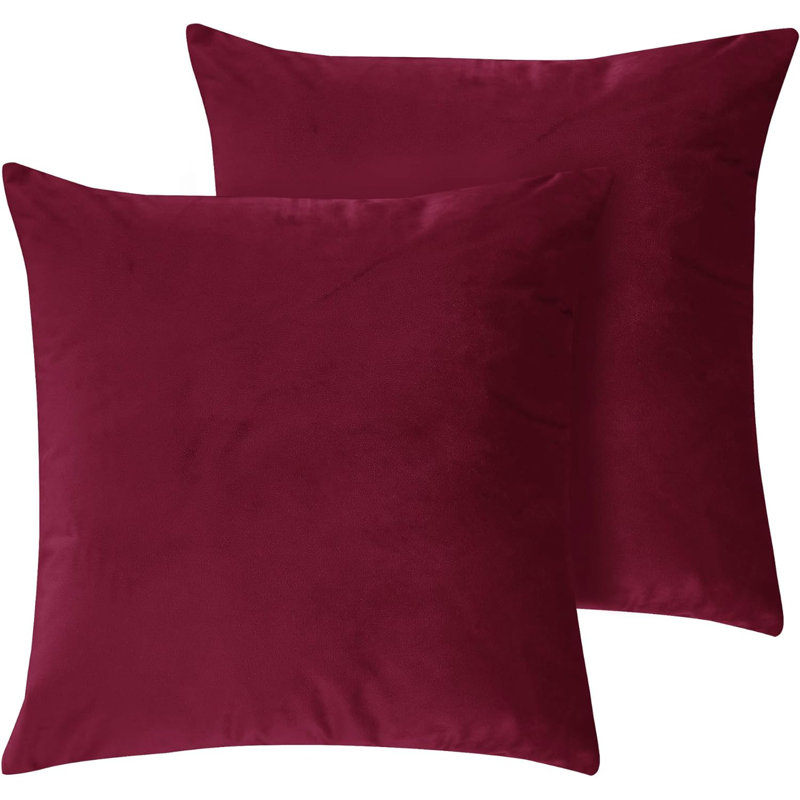Lukats Square Throw Pillow Cover, Burgundy, 45cm H x 45cm W