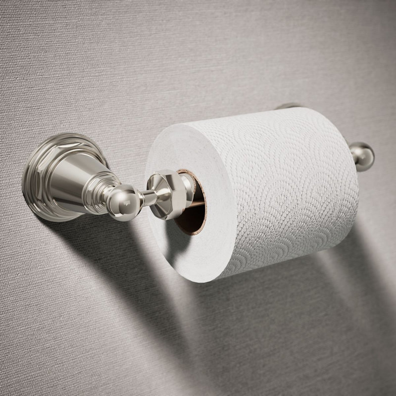 Pinstripe® Wall Mount Toilet Paper Holder, Vibrant Polished Nickel