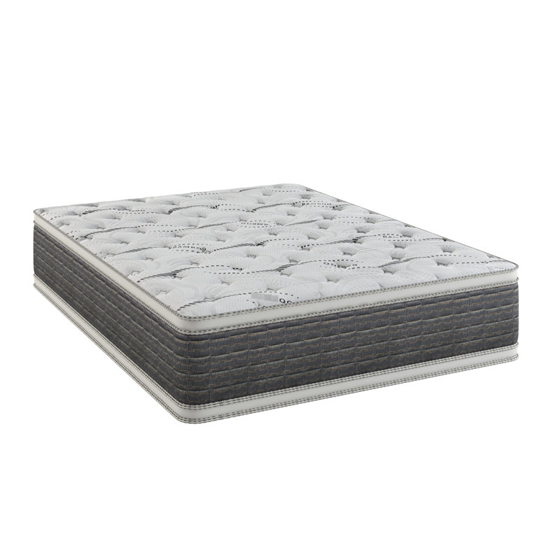 Très grand matelas de 14,5 po avec plateau-coussin avec matériau absorbant et système de ressorts pour une nuit de repos reposante Compatibilité de lit réglable Mousse durable