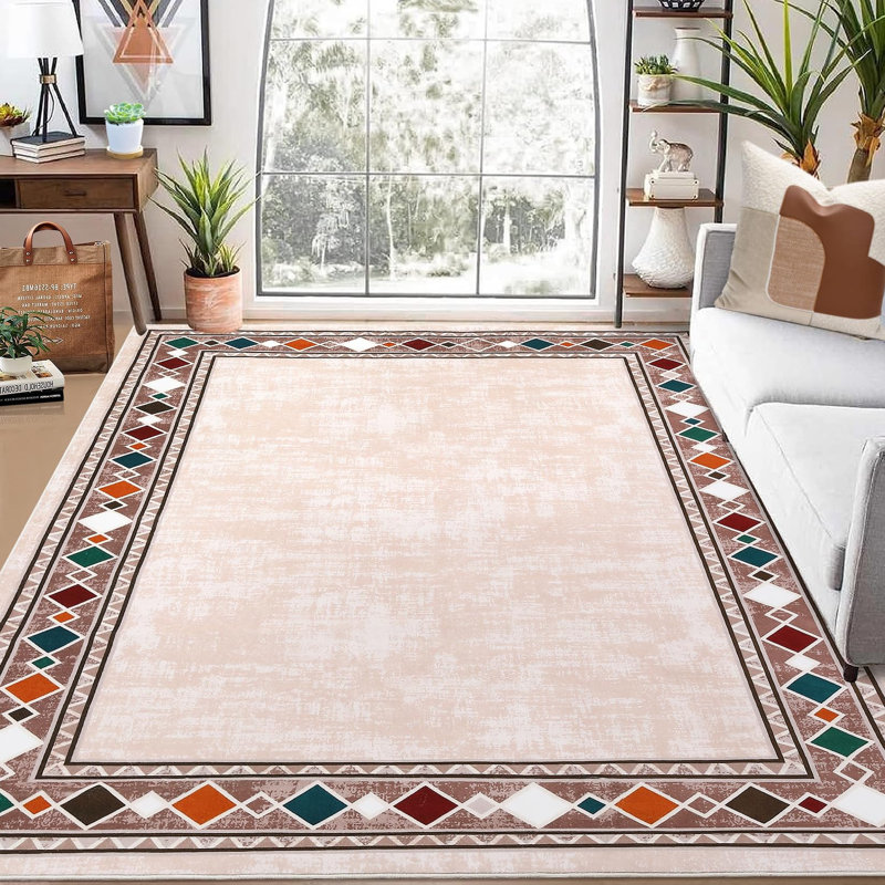Tapis lavables modernes pour le salon Tapis antidérapant pour chambre à coucher Tapis de bord contemporain