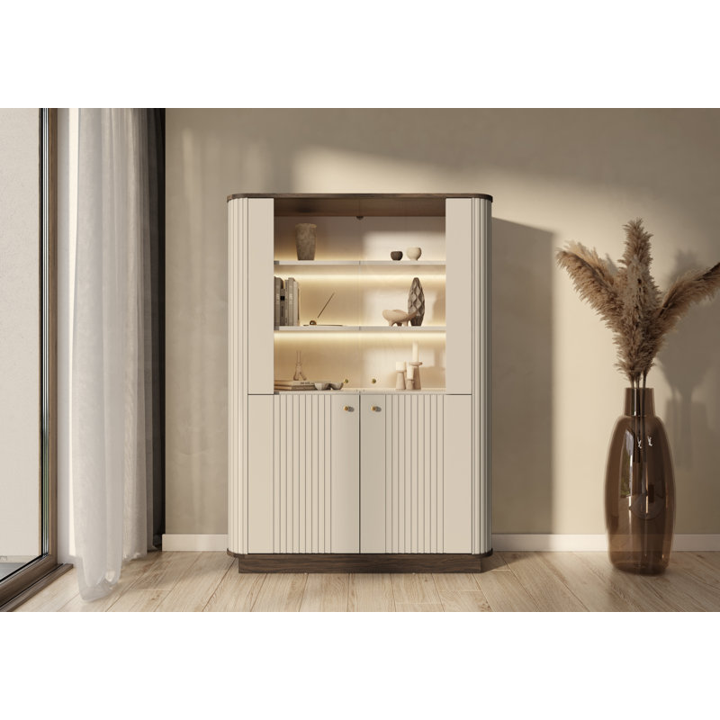 Display Cabinet, Brown/Beige/Gold