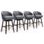 Tabouret de bar pivotant en similicuir 31,9 po, gris-bleu-163923963