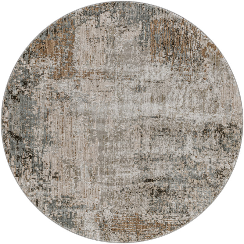 Bassler Abstract Indoor Rug, Round 5'