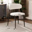 Ensemble de 2 chaises d'appoint Modern Farmhouse avec revêtement en tissu beige doux, structure en métal, format compact 21 x 22 x 33 pour la salle à manger