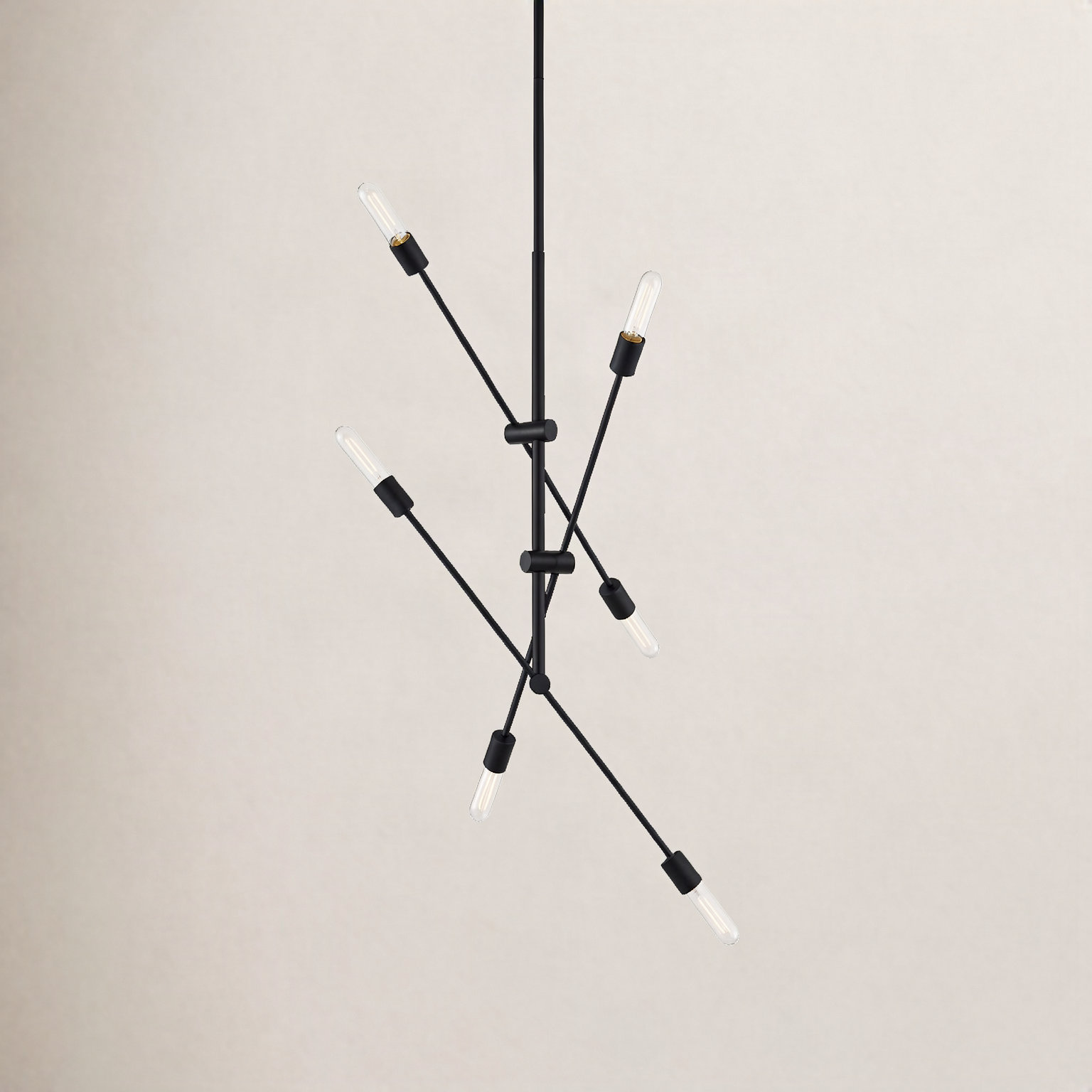 Leto 6-Light Chandelier, 46" H x 40" W x 40" D, Midnight Black