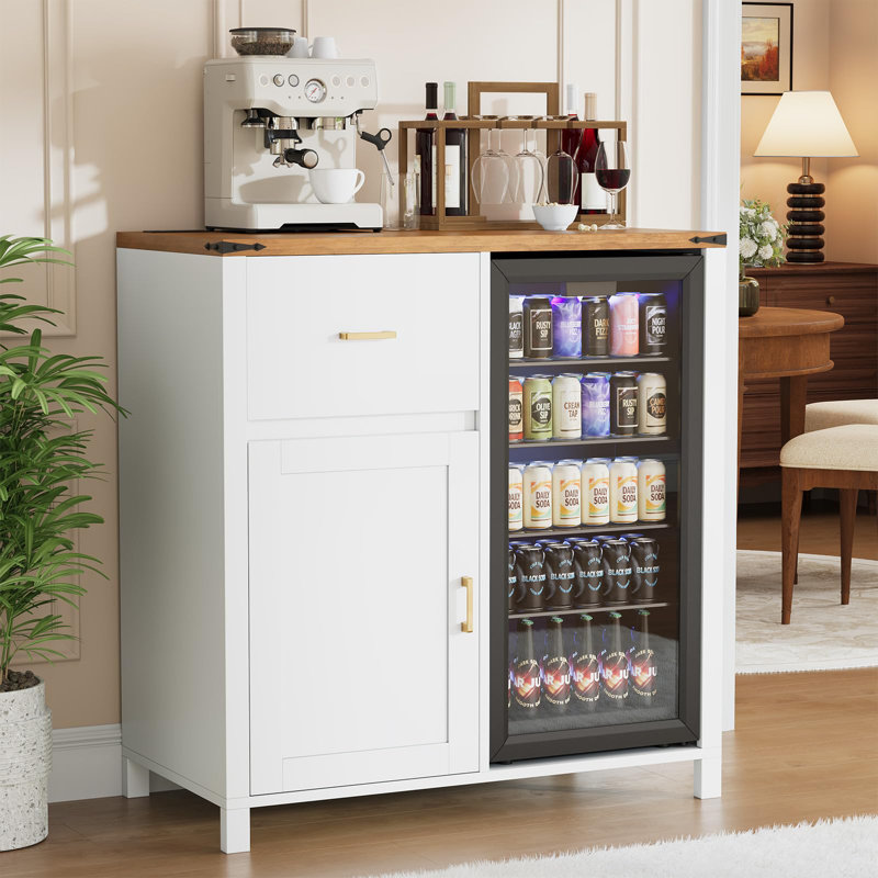 Multi-Function Mini Fridge Cabinet with Charging Station