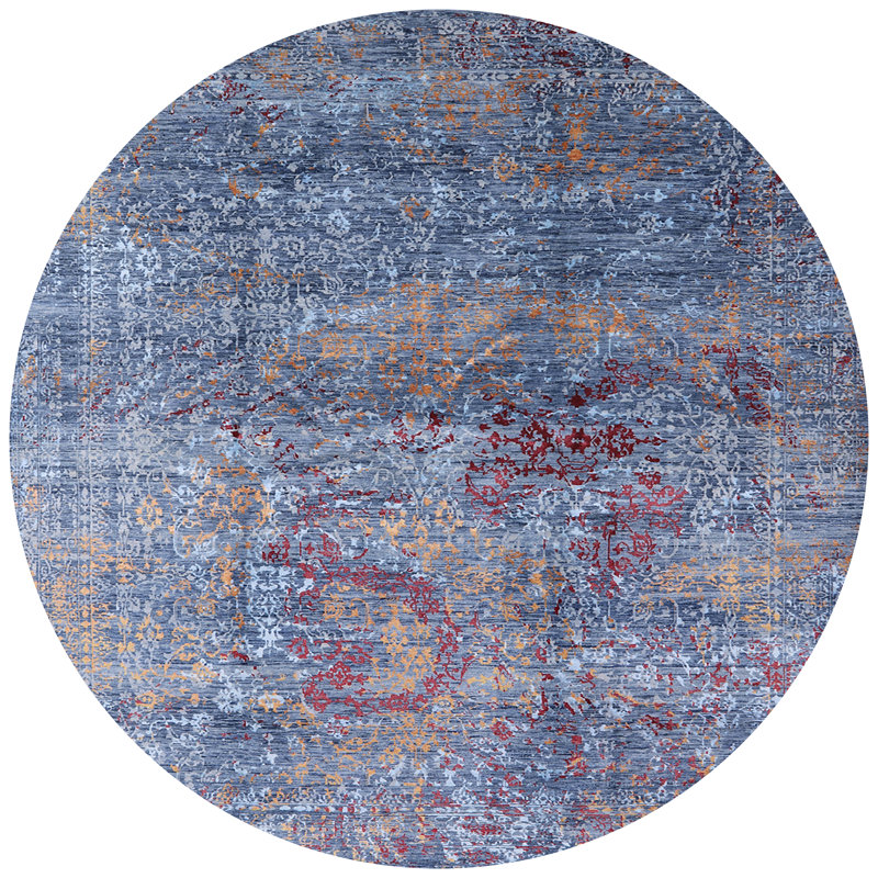 Hutto Wool Oriental Indoor Rug, Round 4'