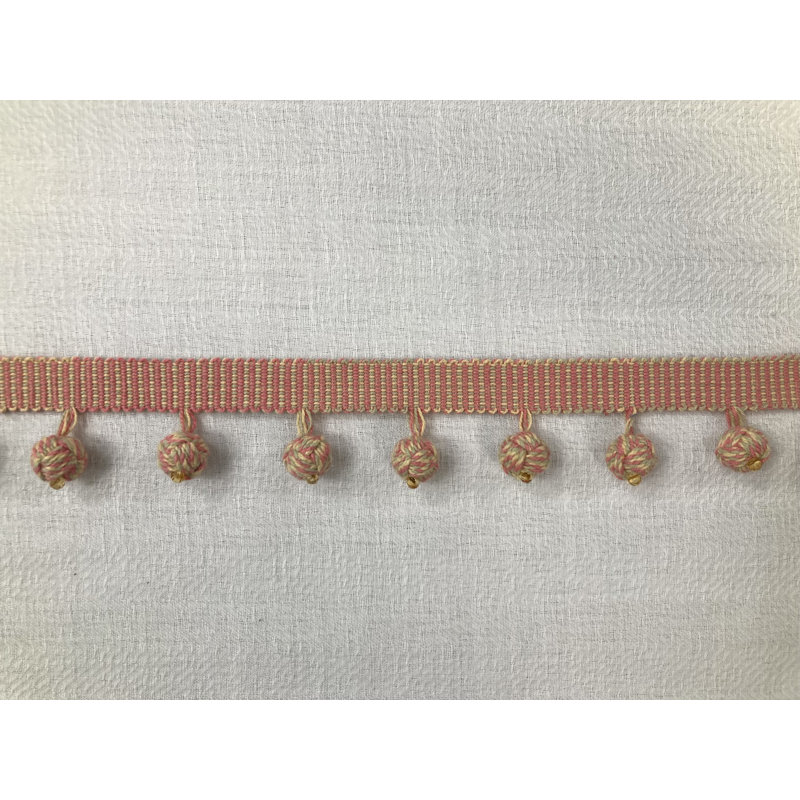 Bordure de frange nouée à la main, Corail