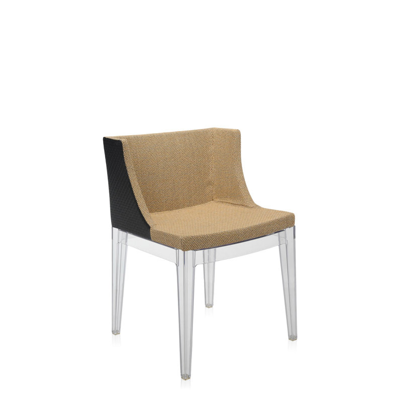 Mademoiselle Upholstered Armchair, Transparent, Brown Raffia