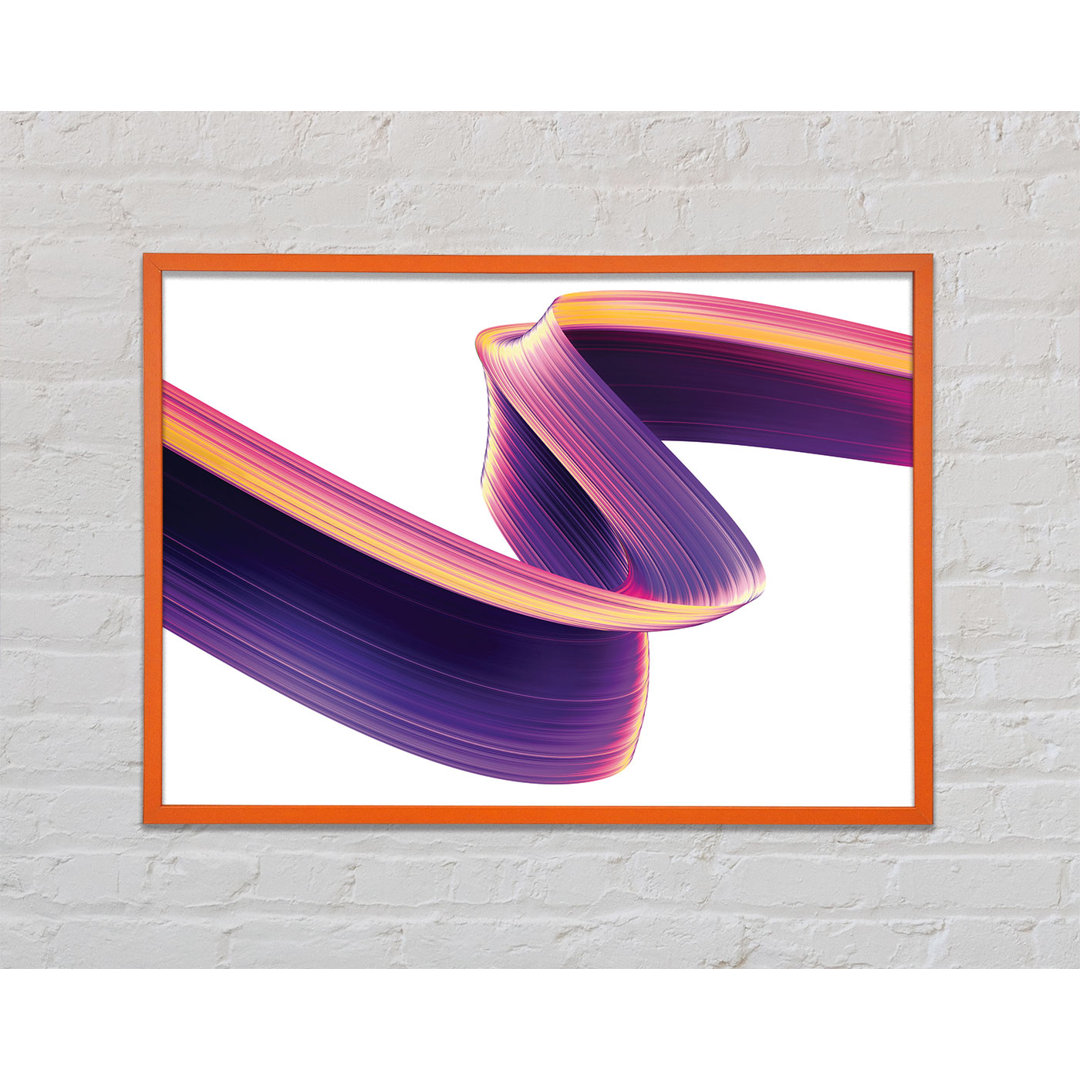 Gerahmtes Leinwandbild Purple Ribbon Swirl