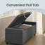Banc de rangement avec commode l 48 po avec pieds, repose-pieds avec rangement, banc d'extrémité de lit avec charnières de sécurité, tissu d'aspect lin, gris-2106006502