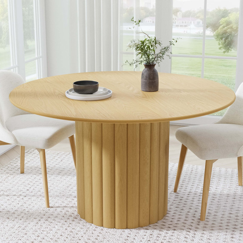 Table de salle à manger en bois massif, Chêne, H 30 po x L 52 po x l 52 po
