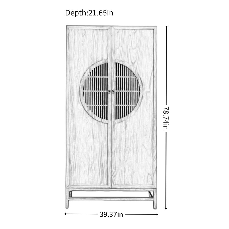 Simple Solid Wood Large Storage Wardrobe