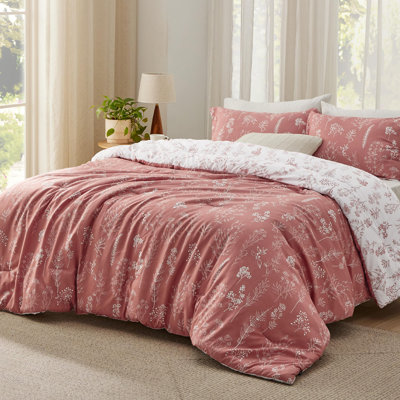 Bedsure Twin Comforter Set - Bed Set, Cute Floral Bedding, Soft Reversible Botanical Flowers Comforter and Pillow Sham