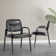 22.24" W Stackable Leather Seat Conference Waiting Room Chair with Metal Frame