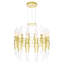 Lustre en forme de roue de chariot à 36 lumières avec accents de cristal Lit-644971150