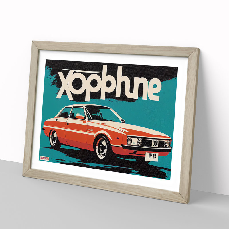 German Concept Car - Framed Print, 34cm H x 46cm W x 2cm D, Oak