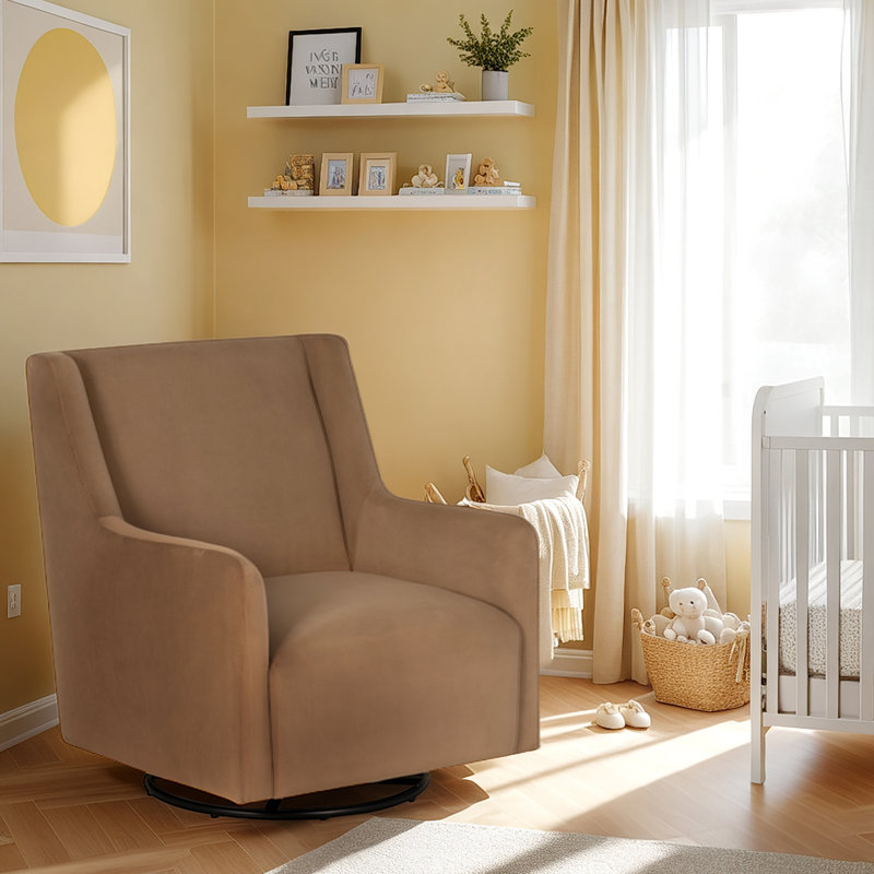 Lural Swivel Brown Rocker Chair