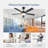  Cissline 52" Black Ceiling Fan with LED Light, Remote & App Control for Medium Room
