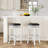 30" Bar Stool, White & Black Leather, Solid Construction, 360 Swivel Chair Function Stool With Leather Seat, Build, Ability-520724150