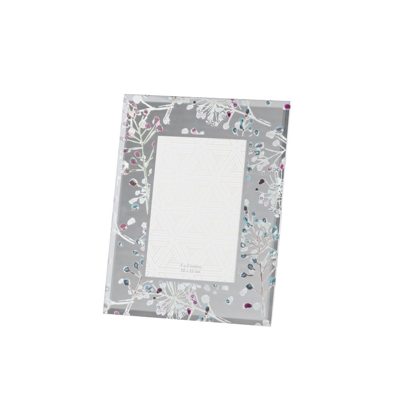 Foil Printing Glass Photoframe, 23 cm H x 18 cm W x 2 cm D