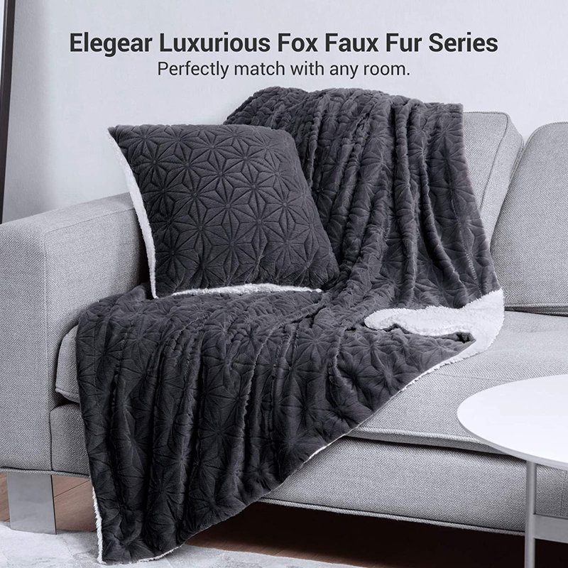 Quilted Throw Blanket, Gray