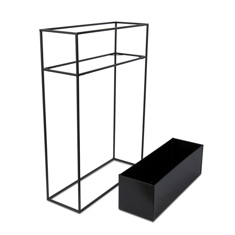 Woulk Metal Plant Stand, Black, 90cm H x 64cm W x 24cm D