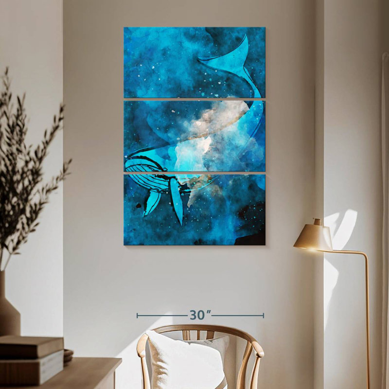 Ronce de baleine en bleu, H 65 po x l 42 po