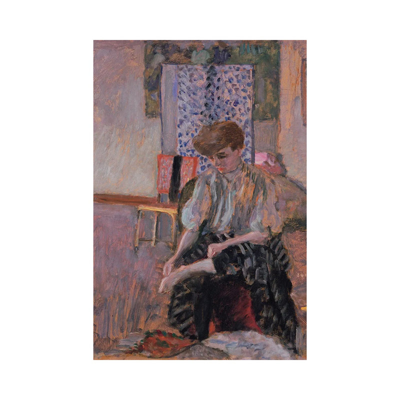 Woman Putting On Her Stockings by Pierre Bonnard - Wrapped Canvas Print, 66.04 cm H x 45.72 cm W