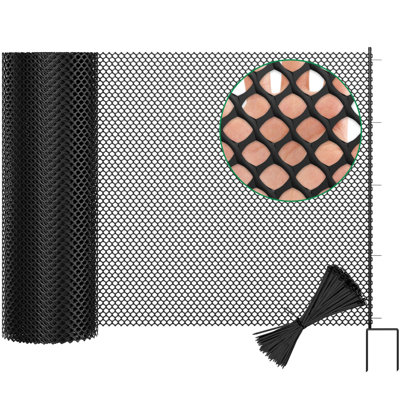 Clôture de jardin, filet de sécurité en plastique avec 30 piquets en acier, clôture temporaire avec piquets
