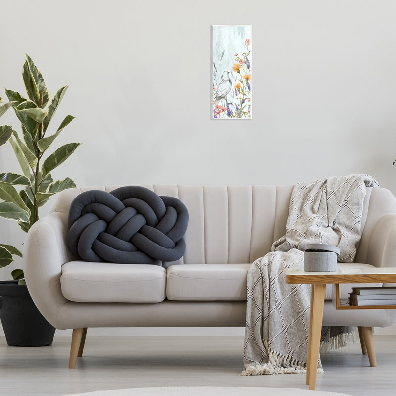 Art mural, contour d'oiseau avec fleurs sauvages par Alex Black