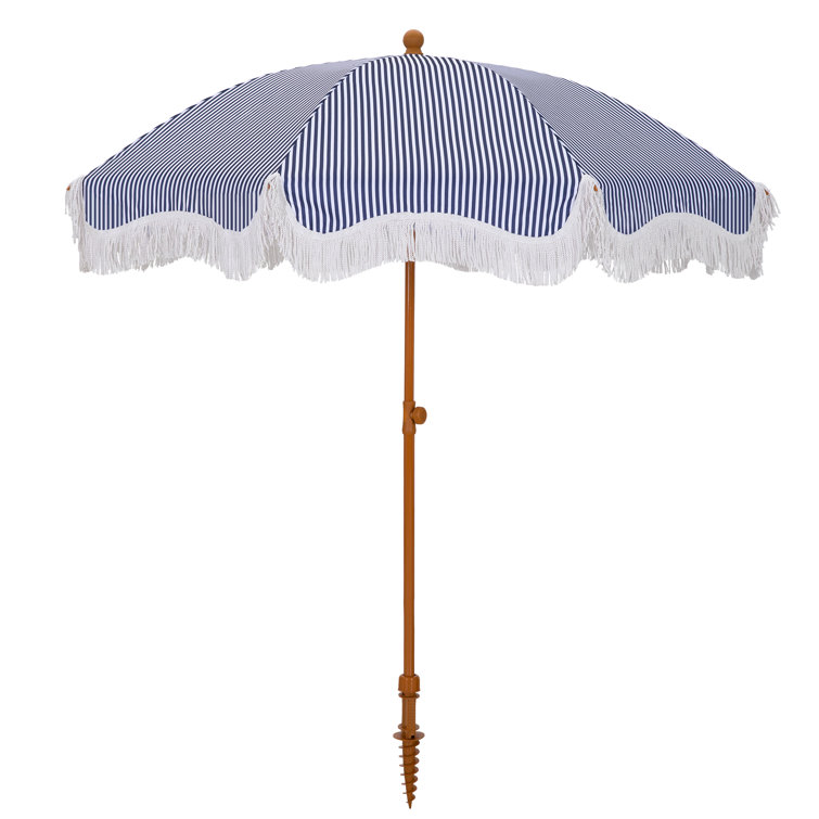 Sharniece 7ft Patio Umbrella with Fringe Outdoor Tassel Umbrella