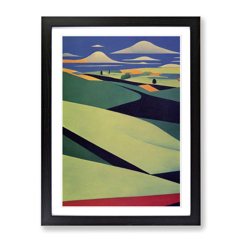 Spring Landscape Serene Vol.1 1 Piece Single Picture Frame Wall Art, 34cm H x 25cm W x 2cm D, Walnut