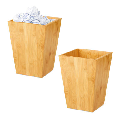 Vinco Solid Wood Waste Bin