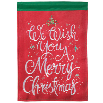 Drapeau de jardin en polyester 18 x 13 po We We You You Merry