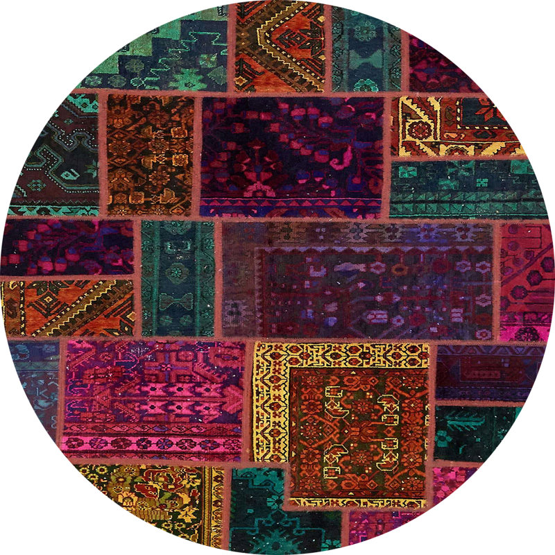 Abstract Indoor Rug, Round 6'