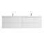Capot - 1 po 72 po X P 19,70 po P 21,60 po Meuble-lavabo mural H en bois blanc avec double lavabo blanc