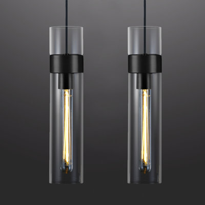Lampe suspendue réglable à 1 lumière pour îlot de cuisine Pescadero