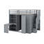 Lit mezzanine double avec garde-robe, tablettes et bureau-672502664